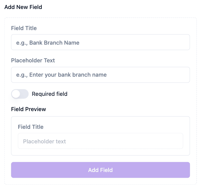 Payment method settings